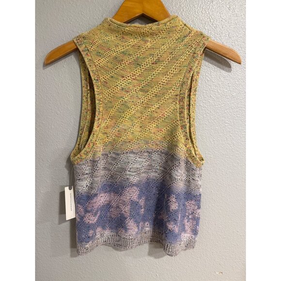 Anthropologie Pilcro Sleeveless Knit Waterway Bleached Roll-Neck Sweater Tank Ye - Picture 8 of 9